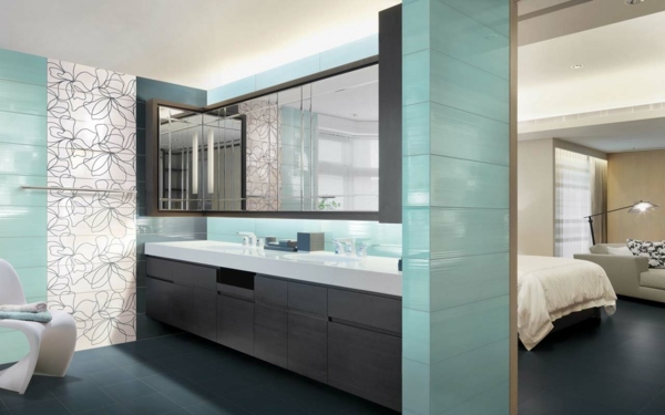 zelené lesklé kúpeľňové dlaždice kvety zelené lesklé zrkadlo do kúpeľne