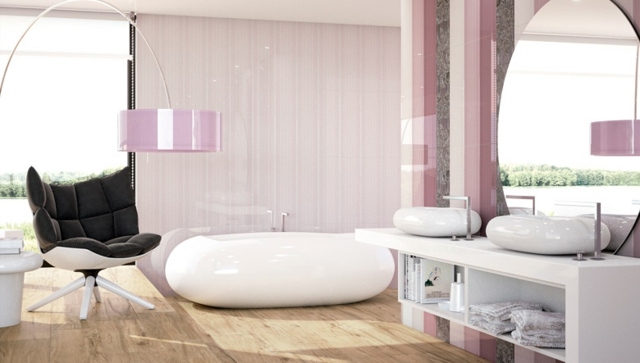 Kúpeľňové dlaždice pruhy nápady nápady ružová hnedá