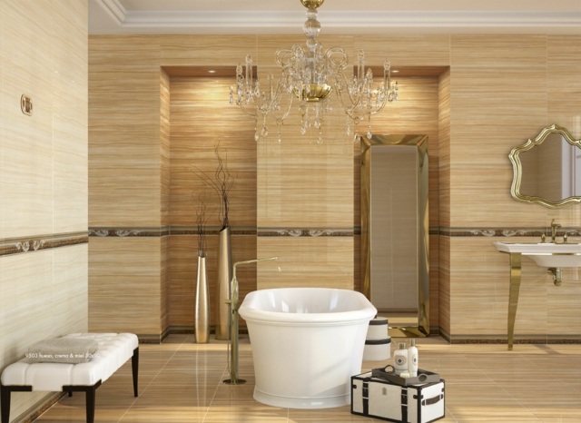 moderné kúpeľňové pruhy vzorové motívy voľne stojace Pruhuje motívy so vzorom voľne stojacou vaňou