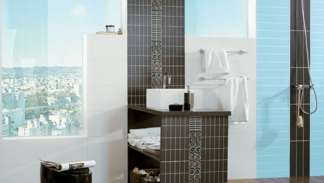 modré dlaždice čierny klasický vzor Dlaždice čierne nápady klasického vzoru