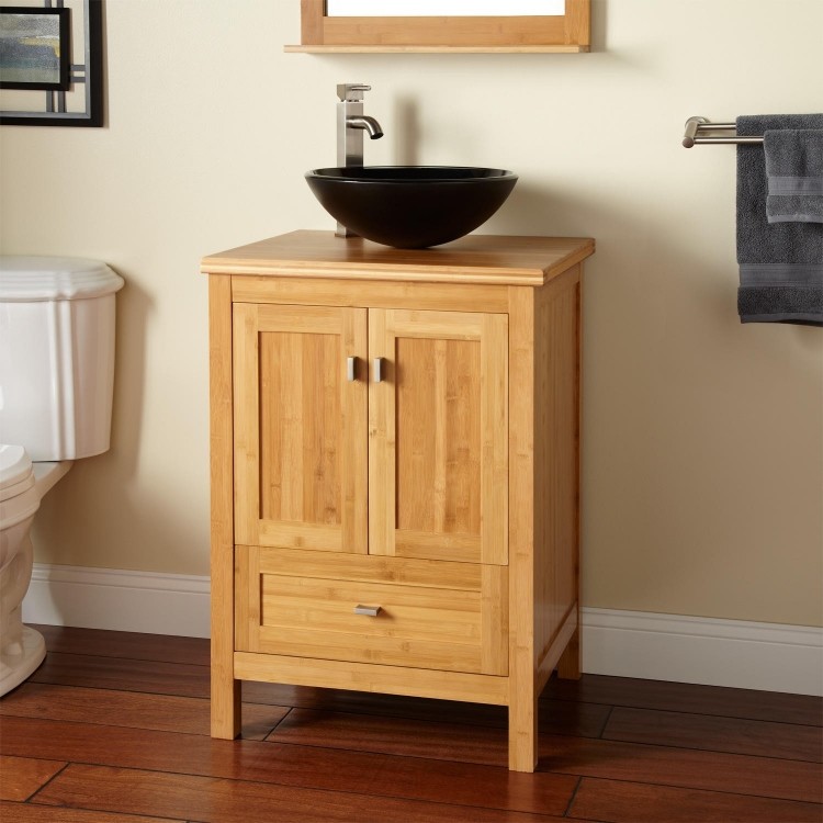 kúpeľňa-nábytok-bambus-moderné-nápady-márnosť-skriňa-skriňové-dvere-pultová-umývadlo-oválne-čierne