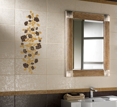 Moderné obklady, kvetinové dekory, decentne pútavé Moderné obklady, kvetinové dekory, jemné a pútavé