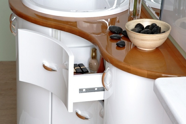 Skrinka pod umývadlo biela farba dreva Drezové prvky spodnej skrinky do kúpeľne