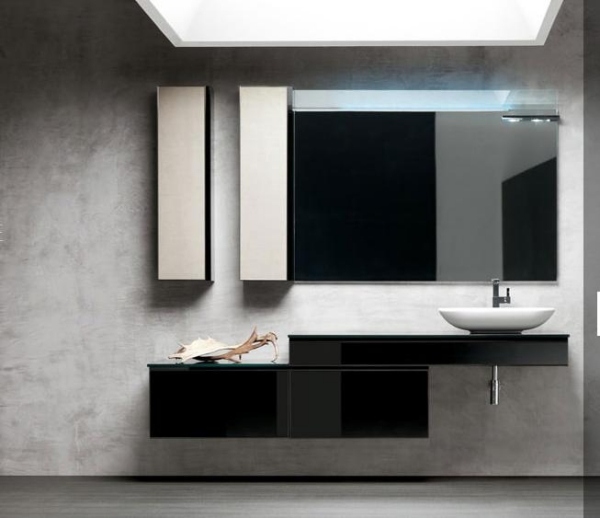 kúpeľňový nábytok rovné čiary čierny vysoký lesk artesi