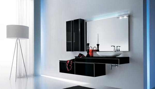 Moderný kúpeľňový nábytok Artesi Italy čierny vysoký lesk