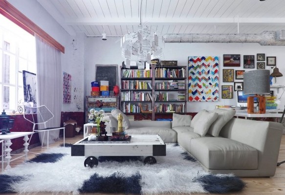 farebná schéma obývacia izba knižnica trendy nápady nápady zásuvky farebné akcenty obývačky knižnice moderné nápady nápady zásuvky