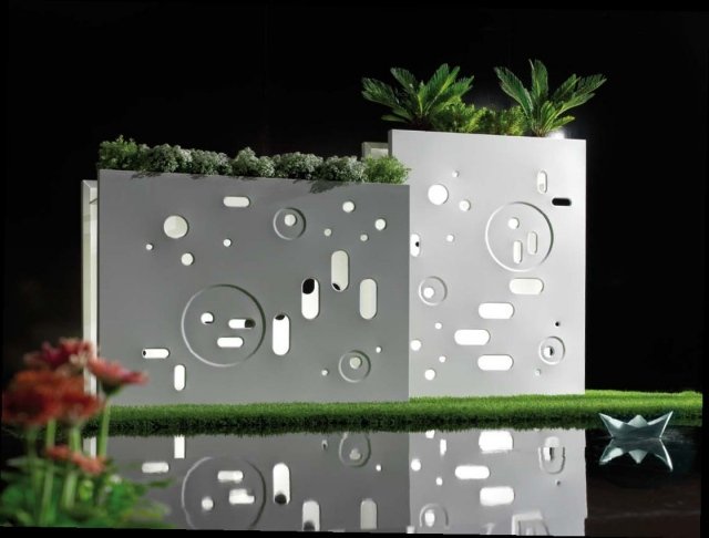 dizajnové kvetináče biely kov CELLULE Marc Sadler BYSTEEL