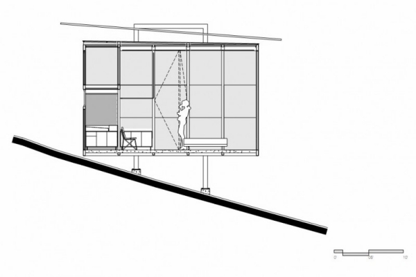 Bočný pohľad na Endemico Resguardo Silvestre postavený vo svahu