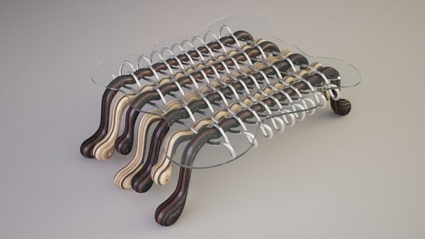 konferenčné stolíky svilen gabolov drevené prvky kovové špirály Moderné konferenčné stolíky svilen gabolov drevené prvky kovové