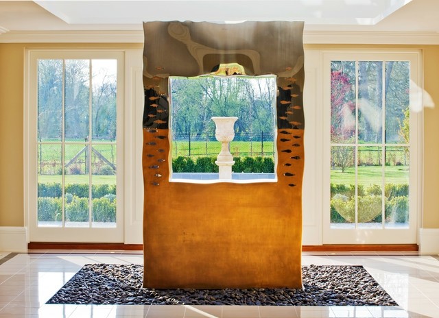 Vnútorná fontána optická ilúzia chodba domu nápady na dizajn chodby domu s optickou ilúziou