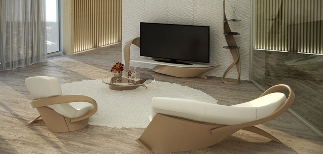 dizajn nábytku do obývačky zaoblený