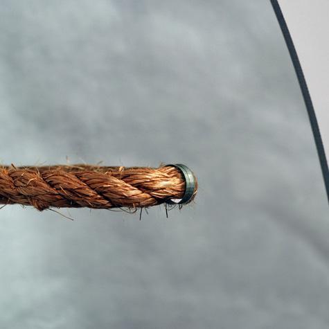 Závesný nástenný dizajn zrkadla konopný povraz Závesný povraz z konopného lana v tvare zrkadla