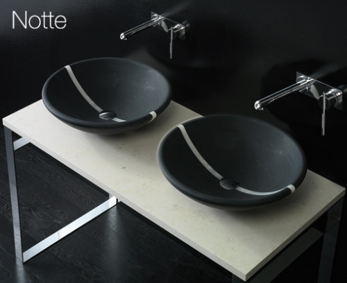 notte umývadlo čierne okrúhle bandini dizajn Taliansko