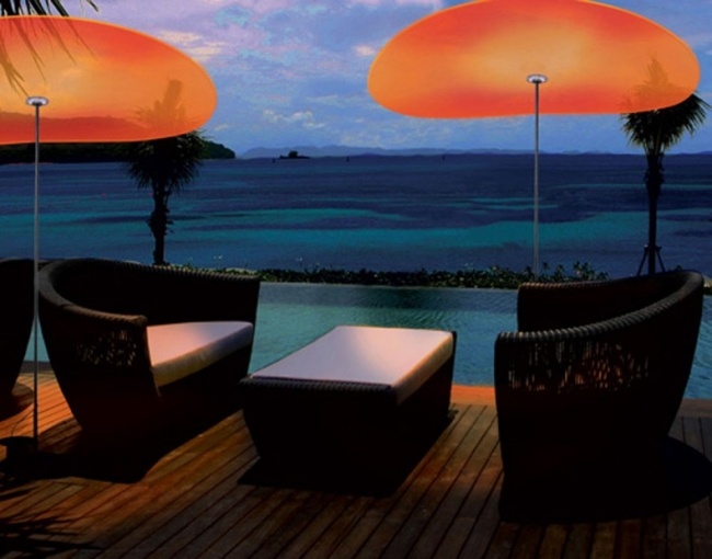 vonkajšie osvetlenie Beau et Bien SMOON ombrella terasa oranžová