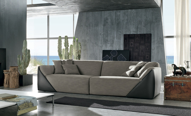 Moderný dizajnový nábytok, sedacie súpravy čalúnené koženými prvkami