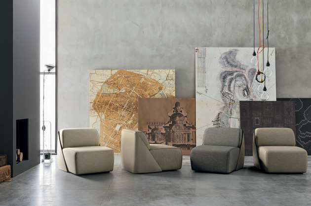 Moderný dizajnový nábytok čalúnené kreslo alivar béžovo sivé