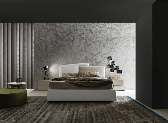Umelecká stena-čalúnená posteľ-od-Presotto-kožený-krídlový-systém
