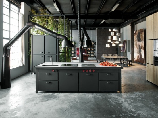 Kuchynský ostrov čierny svetlý nápad na jedálenský stôl