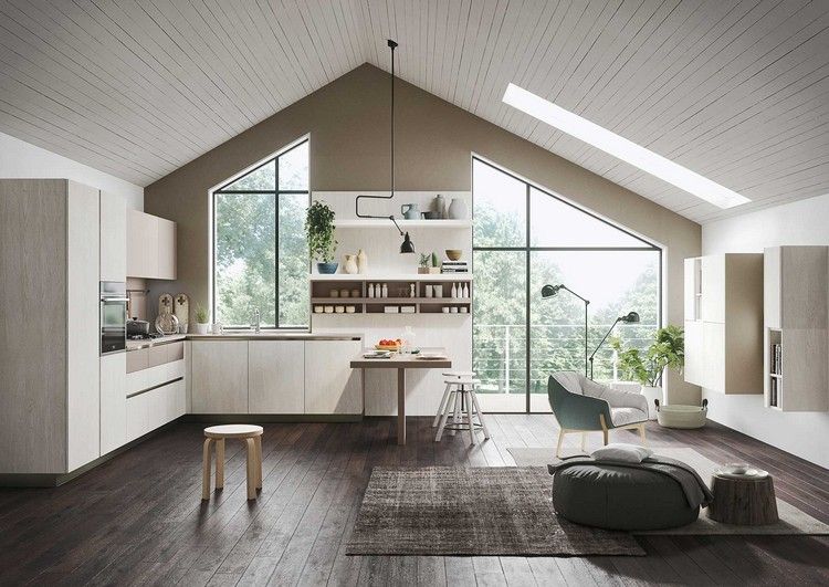 Moderné vybavené kuchyne kuchynský polostrov-otvorená-kuchyňa-moderné