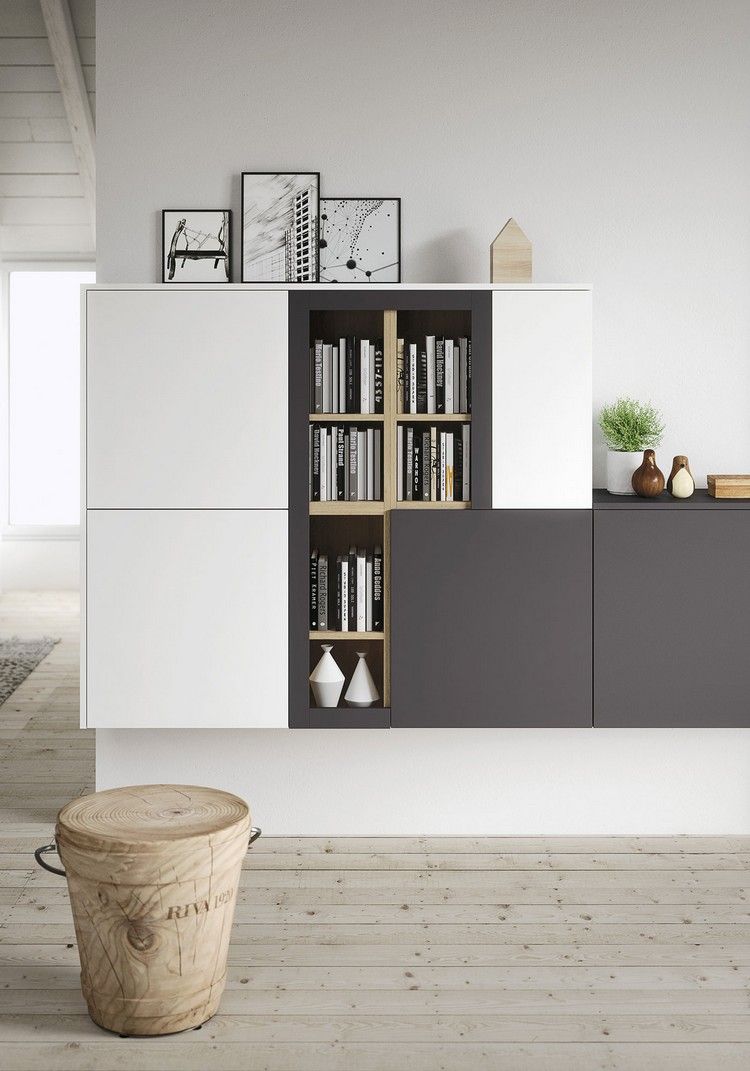 moderne vybavená kuchyňa-zbierka-rozšírenie-obývačka-skrine