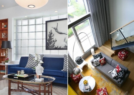 Cikcakové nápady dekorácie závesového vankúša