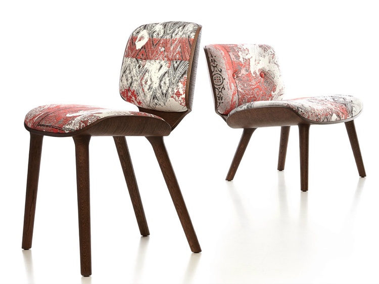 Moderné jedálenské stoličky z lisovaného dreva s čalúneným sedadlom a operadlom Moderné jedálenské stoličky -dizajn-farebné-čalúnenie-drevená drážka