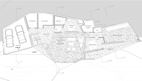plány budov horská chata od architektov jva Moderná kabína Nórsko plány