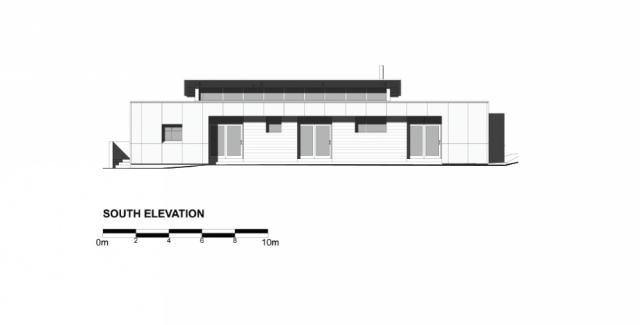 Fasáda južného domu-jednoposchodová vila Južná fasáda-dizajn-dom-v-prírode-okolí