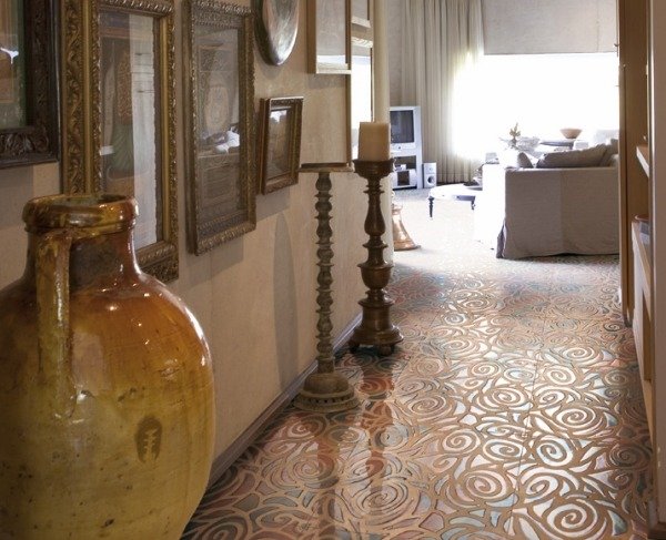 tango rock béžový kamenný vzhľad lesklá ružová dlažba