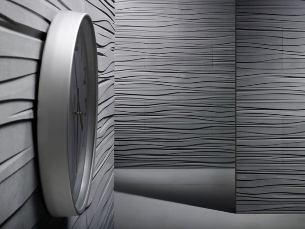 3D obklady na stenu sú vlnito šedé