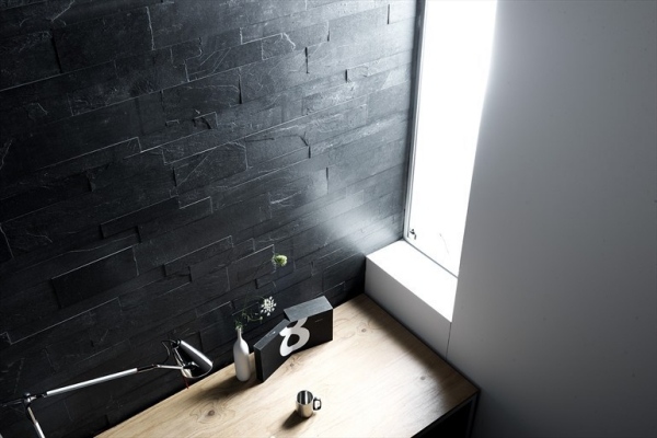 Kúpeľňové obklady prírodný kameň čierny dosahujú moderné efekty