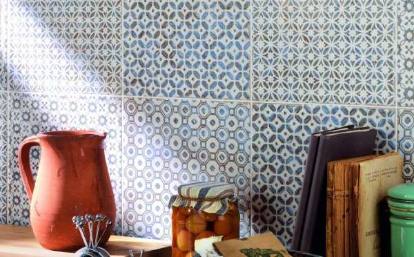 Nápady dlaždice vzor stredomorská modrá