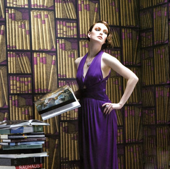 Knižničné tapisérie policové regály moderný dizajn stien Knižnice podlepené policami