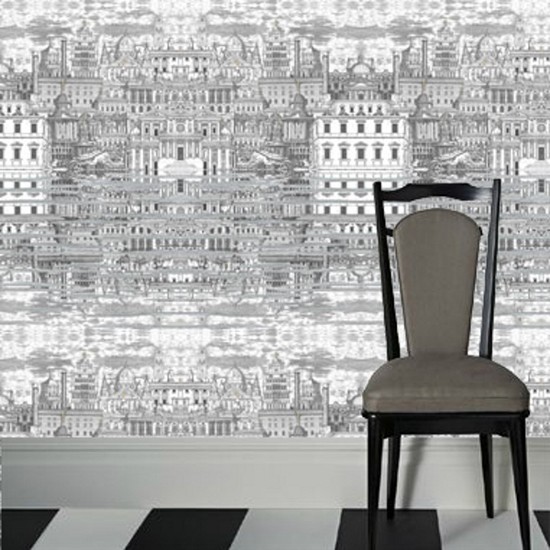 Tapeta navrhuje čiernobiely dizajn steny Mestská krajina čierna a biela