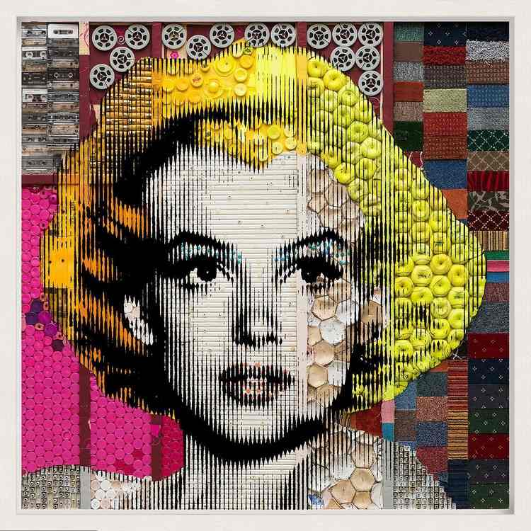 Marilyn Monroe mozaika farieb a kompozícií Moderné fotografické umenie farby wande-marilyn-monroe-koláž-mozaiky