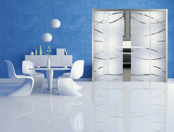 Nápady na zariadenie sklenené dvere do jedálne