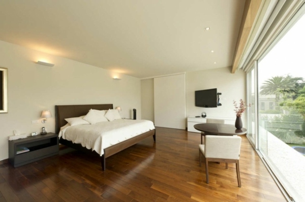 minimalistická sklenená stena spálne minimalistická sklenená stena spálne