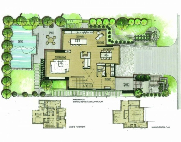 Rezidencia Fraser - architektonický plán Architektonický plán rezidencie Fraser