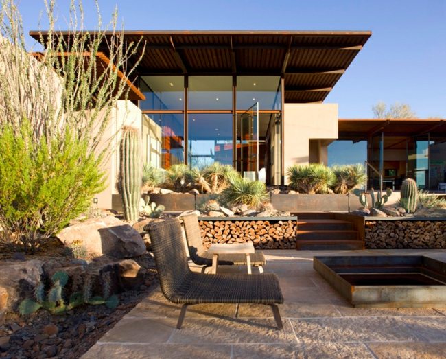 dizajn Steinweg terasa vytvárať rastliny