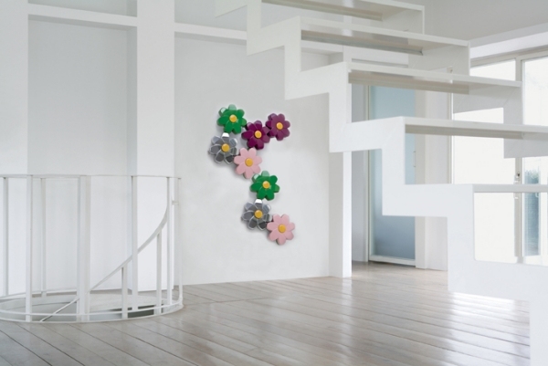 Radiátor moderná sedmokráska kvety osvetlenie farby moderné radiátorové sedmokrásky kvety LED osvetlenie