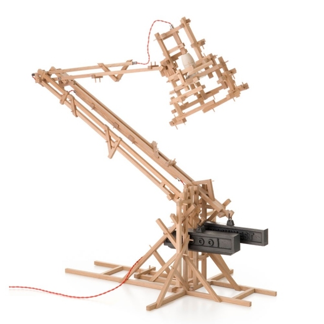 moooi odvážny nový svet drevená podlahová lampa liatinová rovnováha