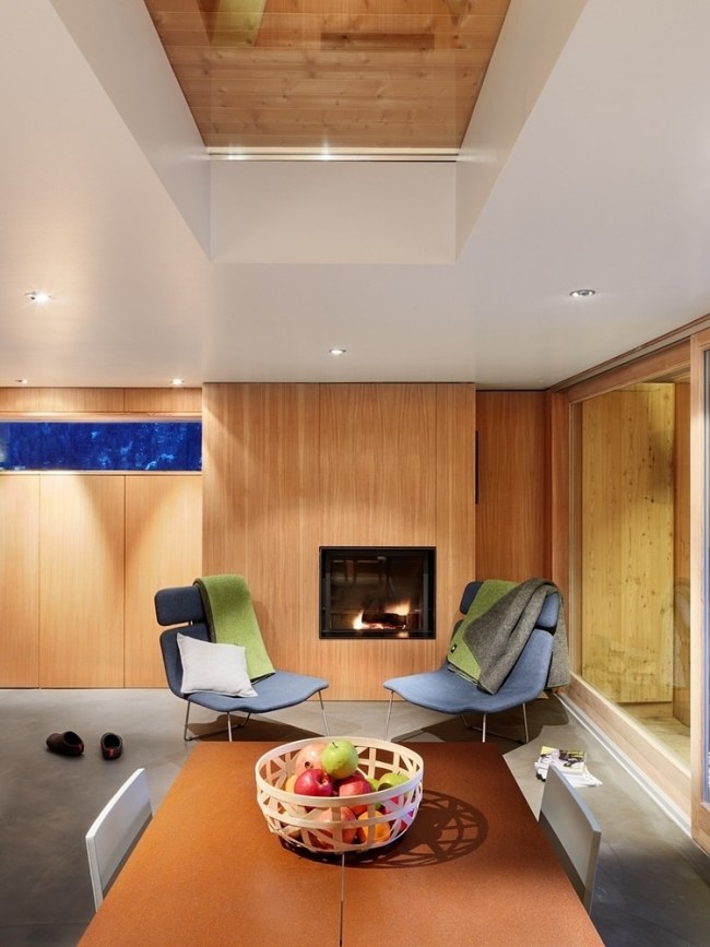 relax kútik prerobená moderná drevená chata vo Švajčiarsku