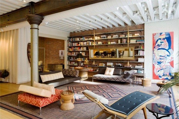 moderná dekoratívna polička na knihy útulná obývacia izba - dekorácia