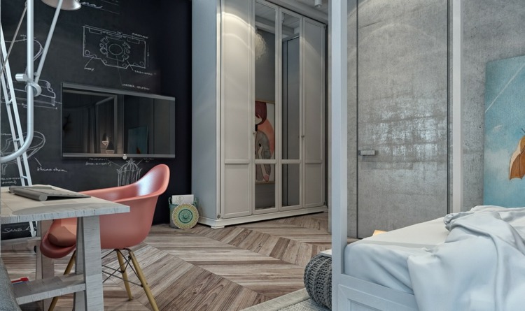 moderná stolička do miestnosti pre mládež lososová farba sivá