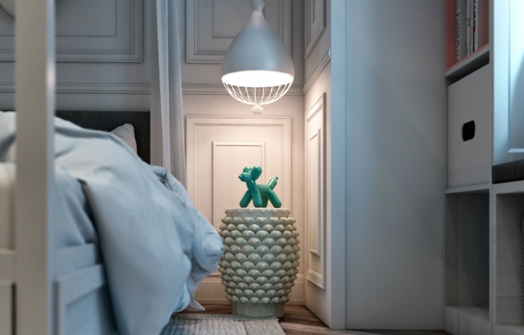 moderný mládežnícky obklad na bočný stôl do steny, biely