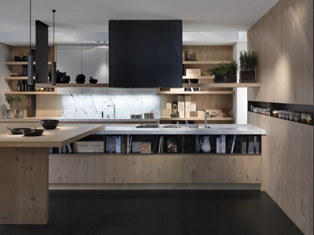 Moderná talianska dyhovaná kuchyňa Natura Castagna Cucine Kuchyňa z modernej drevenej dyhy Natura-Castagna Cucine vyrobená v Taliansku