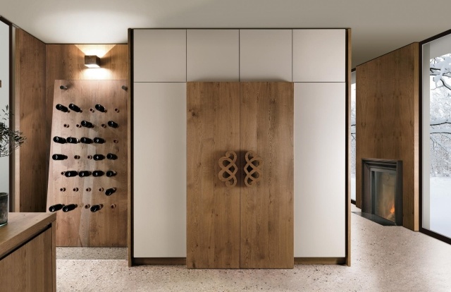 Vstavaný dizajnový stojan na fľaše v kuchynskej skrinke moderný dizajn kuchynskej skrinky na fľaše vyrobený z dreva