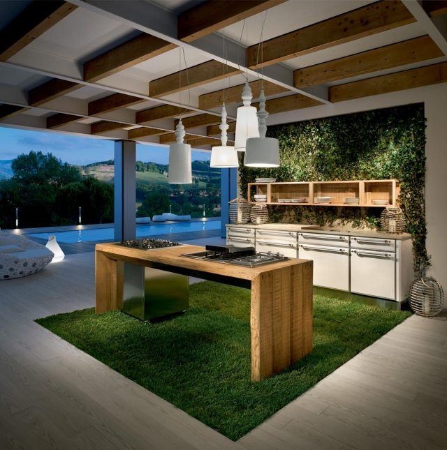 Vonkajšia kuchyňa Majestic s kovovými úchytkami - drevený ostrovček s integrovanými varnými doskami moderné-masívne drevo-kuchyňa-dub-vonkajšie-vnútorné-použitie-Majestic-L-Ottocento