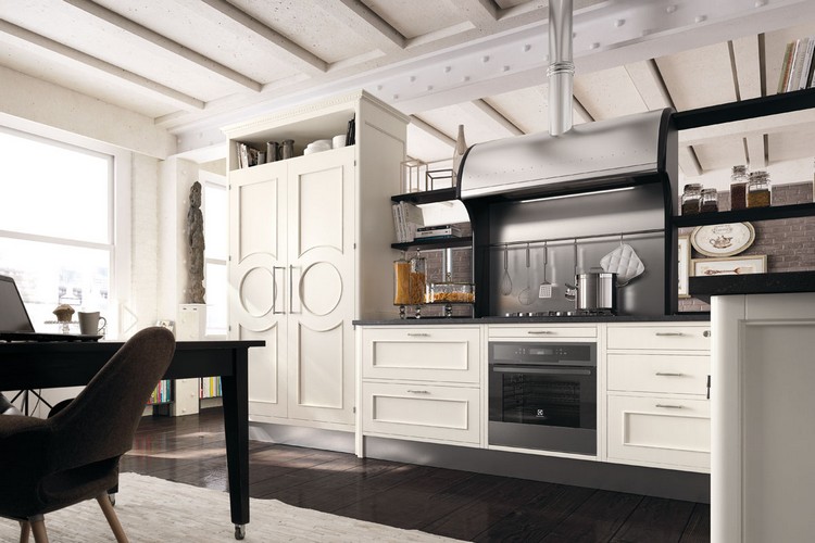 biele kuchynské fronty s detailmi vo vidieckom štýle moderná kuchyňa-vidiecky štýl-drevené detaily-kuchynské fronty