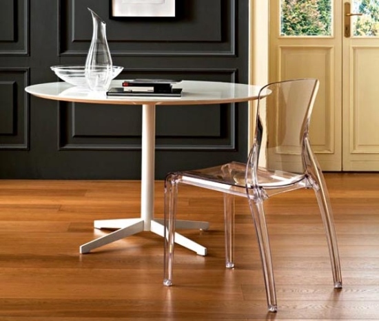 Priehľadné stoličky dizajnové kusy nábytku-kuchyňa Transparentné stoličky dizajnové kusy nábytku